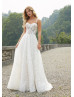 Sweetheart Neck Ivory Lace Floral Romantic Wedding Dress